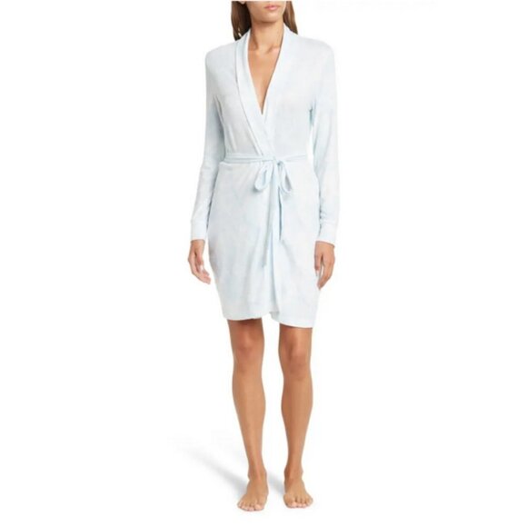 💕PJ SALVAGE💕 Bridal Embroidered Robe ~ Blue Bride Graphic Medium M NWT - Picture 3 of 12